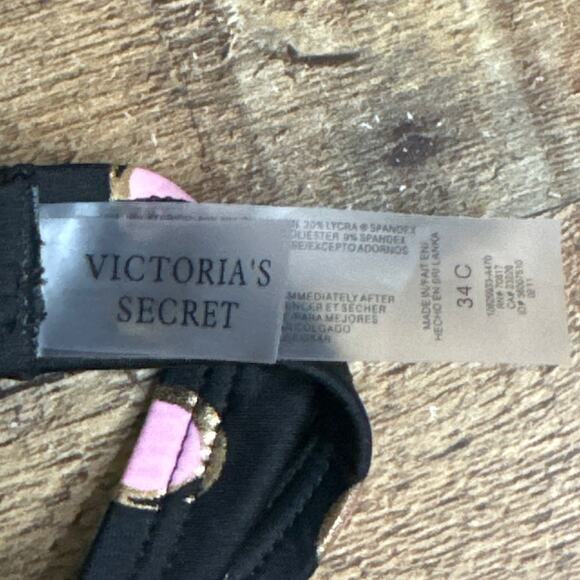 Victoria's Secret Miraculous Polka Dot Push Up Halter Bikini Top 34C Bottoms Med - Picture 7 of 15